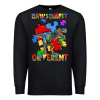 Black rawsomely different autism t rex Premium Sweatshirt - Artiststas