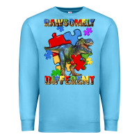 Ocean Blue rawsomely different autism t rex Premium Sweatshirt - Artiststas