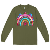 Army Green summer rainbow Long Sleeve Tee - NancyCooperArtShop