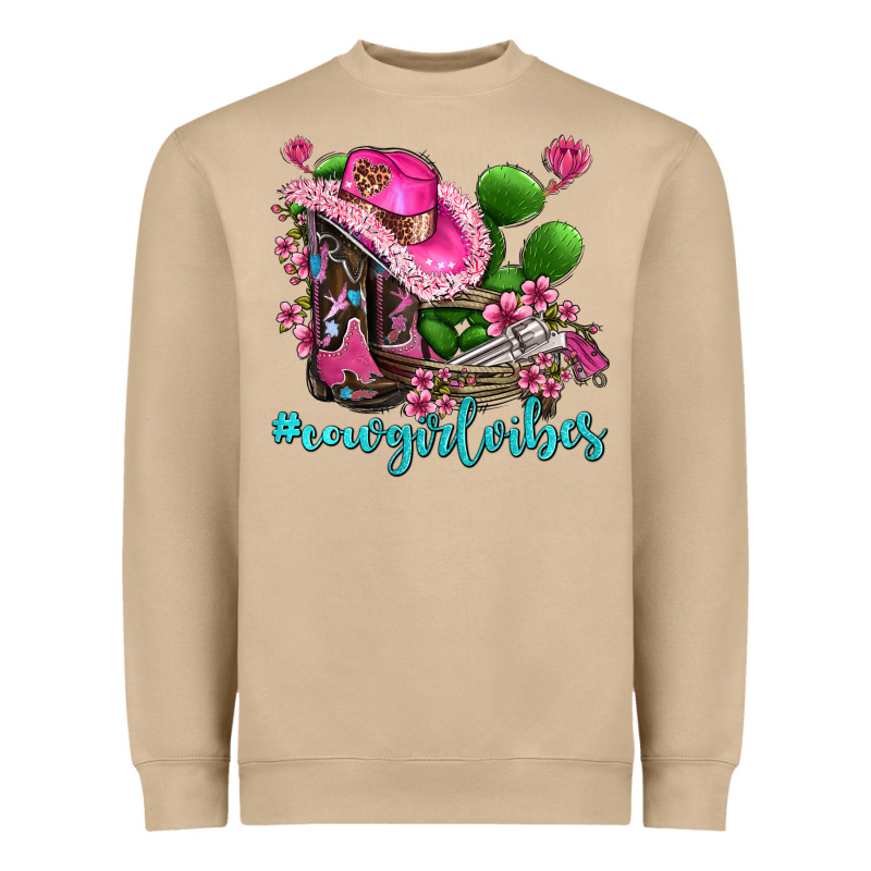 Cowgirl Vibes With Boots And Gun Heavyweight Sweatshirt by AdoDesignShop | Teevron
