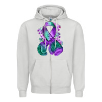Dove Grey purple and green anal cancer with boxing gloves na Zipper Hoodie - NancyCooperArtShop