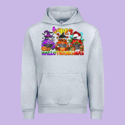 Happy Hallothanksmas Truck Urban Hoodie Designed By Cowgirlartshop
