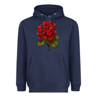 Navy Oklahoma Rose Illustrations Heavyweight Hoodie - LillyAllenDesigns