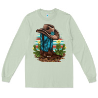 Matcha western boots and hat cactus leopard serape pattern Long Sleeve Tee - BarkalooDesign