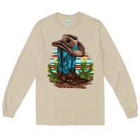 Mushroom western boots and hat cactus leopard serape pattern Long Sleeve Tee - BarkalooDesign