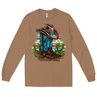 Toasted Coconut western boots and hat cactus leopard serape pattern Long Sleeve Tee - BarkalooDesign