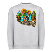 Yeehaw And Cactus With Horseshoe Heavyweight Sweatshirt | Teevron