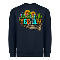 Navy yeehaw and cactus with horseshoe Heavyweight Sweatshirt - AdoDesignShop
