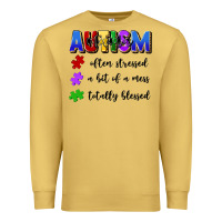 Antique Gold i'm a hot mess always stressed and proudly autism Premium Sweatshirt - Artiststas