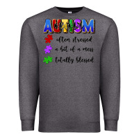 Charcoal Heather i'm a hot mess always stressed and proudly autism Premium Sweatshirt - Artiststas