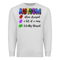Dove Grey i'm a hot mess always stressed and proudly autism Premium Sweatshirt - Artiststas