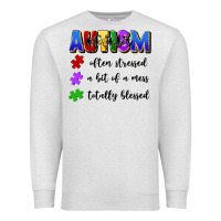 Oatmeal Heather i'm a hot mess always stressed and proudly autism Premium Sweatshirt - Artiststas