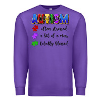 Purple i'm a hot mess always stressed and proudly autism Premium Sweatshirt - Artiststas