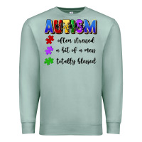 Seafoam i'm a hot mess always stressed and proudly autism Premium Sweatshirt - Artiststas