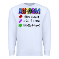 White i'm a hot mess always stressed and proudly autism Premium Sweatshirt - Artiststas