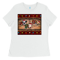 White hohoho christmas cows Ladies Tee - RanaPortraitStore