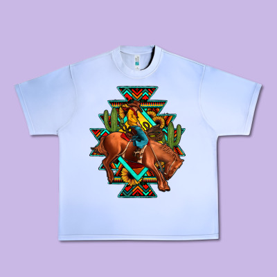 Aztec Rodeo Cowboy Urban Heavy Tee Designed By Jahusdesignshop