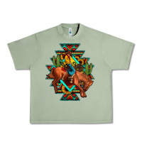 Oil Green aztec rodeo cowboy Urban Heavy Tee - JahusDesignShop