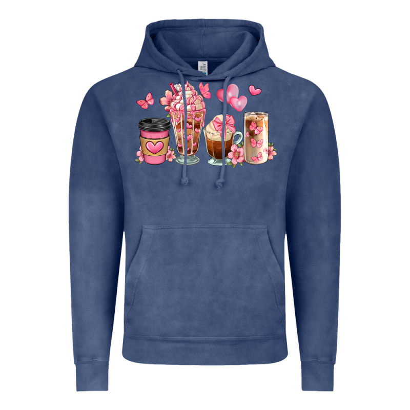 Floral Coffee Cups Vintage Hoodie by JahusDesignShop | Teevron