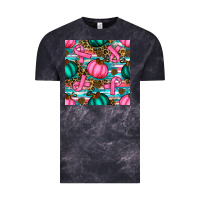 Cloud Black breast cancer awareness with pumpkins seamless pattern Vintage Tee - BundleAndBundleShop