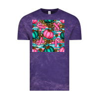 Cloud Purple breast cancer awareness with pumpkins seamless pattern Vintage Tee - BundleAndBundleShop