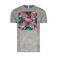 Cloud Rock breast cancer awareness with pumpkins seamless pattern Vintage Tee - BundleAndBundleShop