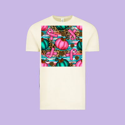 Breast Cancer Awareness With Pumpkins Seamless Pattern Vintage Tee Designed By Bundleandbundleshop
