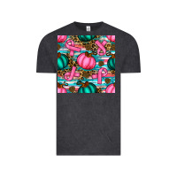 Vintage Black breast cancer awareness with pumpkins seamless pattern Vintage Tee - BundleAndBundleShop