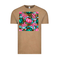 Vintage Coffee breast cancer awareness with pumpkins seamless pattern Vintage Tee - BundleAndBundleShop