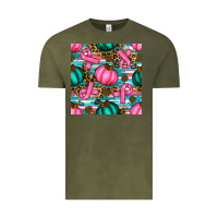 Vintage Olive breast cancer awareness with pumpkins seamless pattern Vintage Tee - BundleAndBundleShop