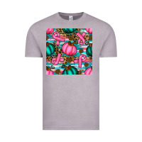 Vintage Zinc breast cancer awareness with pumpkins seamless pattern Vintage Tee - BundleAndBundleShop
