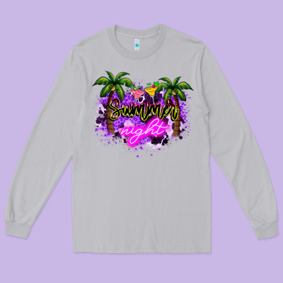 Summer Night Long Sleeve Tee Designed By Nancycooperartshop