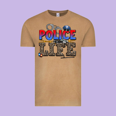 Police Life Vintage Tee Designed By Adodesignshop