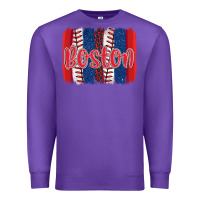 Purple boston baseball team spirit brushstrokes Premium Sweatshirt - Artiststas