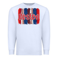 White boston baseball team spirit brushstrokes Premium Sweatshirt - Artiststas