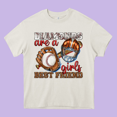 Diamonds Are A Girls Best Friend Baseball Heavy Core Tee Designed By Texasbilliewilder