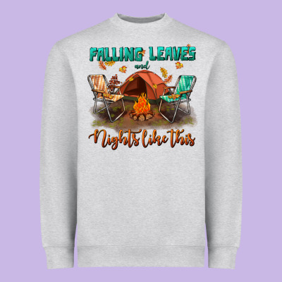 Falling Leaves And Nights Like This Heavyweight Sweatshirt Designed By Bundleandbundleshop