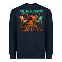 Navy falling leaves and nights like this Heavyweight Sweatshirt - BundleAndBundleShop