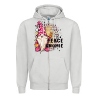Dove Grey peace gnomie Zipper Hoodie - MaliasSmallBusiness