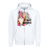 White peace gnomie Zipper Hoodie - MaliasSmallBusiness
