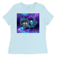 Baby Blue for the love of the wolves Ladies Tee - RanaPortraitStore