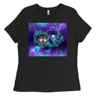 Black for the love of the wolves Ladies Tee - RanaPortraitStore