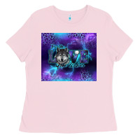 Bubblegum Pink for the love of the wolves Ladies Tee - RanaPortraitStore