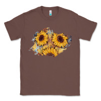 Chestnut sunflower glitter leather patch Classic Tee - AdoDesignShop