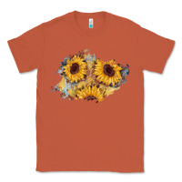 Copper sunflower glitter leather patch Classic Tee - AdoDesignShop