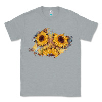 Heather Grey sunflower glitter leather patch Classic Tee - AdoDesignShop