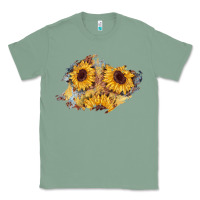 Sage sunflower glitter leather patch Classic Tee - AdoDesignShop