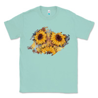 Seafoam sunflower glitter leather patch Classic Tee - AdoDesignShop