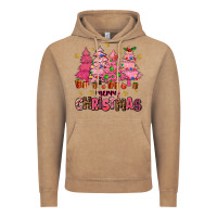 Vintage Coffee pink christmas trees Vintage Hoodie - AdoDesignShop