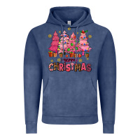 Vintage Denim pink christmas trees Vintage Hoodie - AdoDesignShop